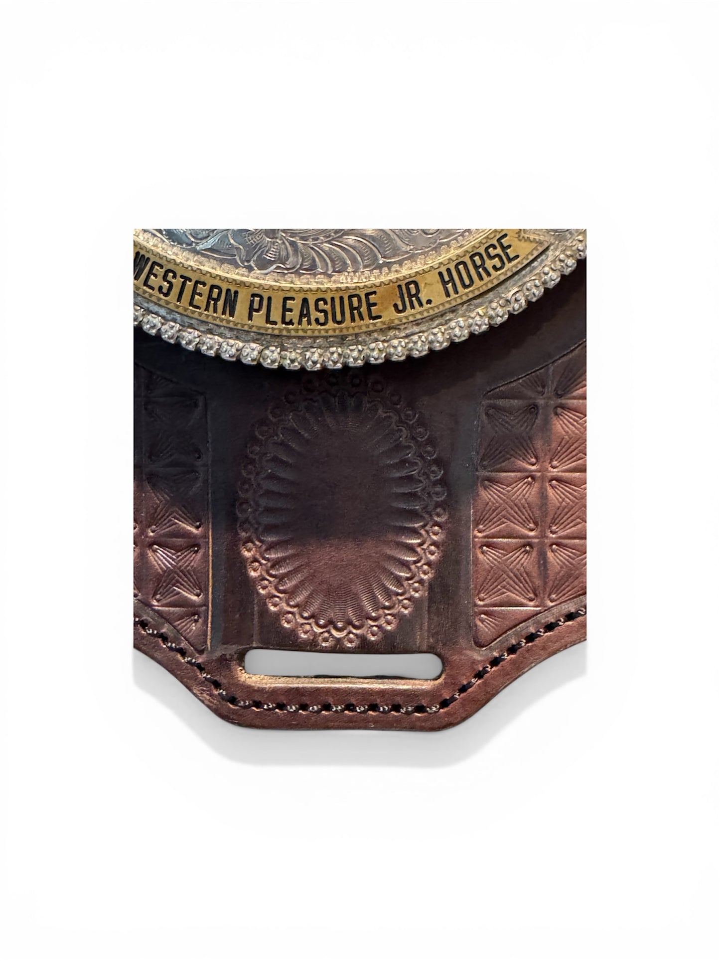 Brown Single Buckle Display -Oval Initial Region