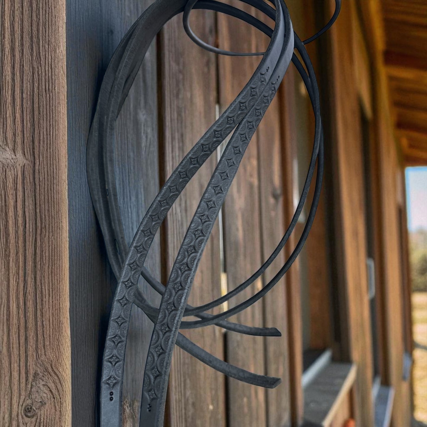 Black-Slotted Tooled Split Reins