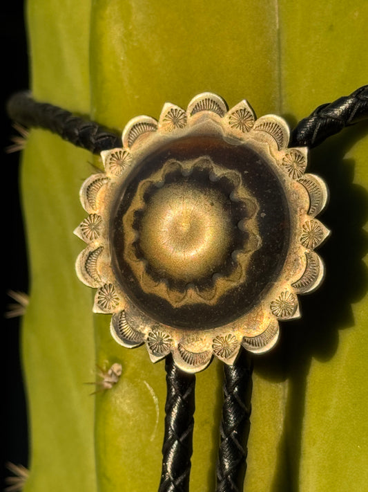 German Silver- 1.5 inch- Heart Linked- Domed Floral Center