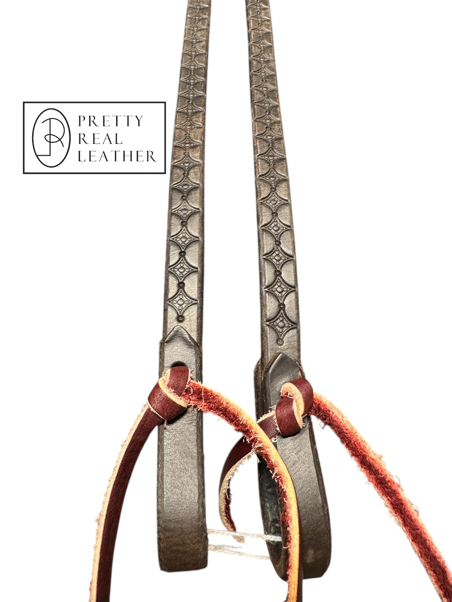 8ft Chocolate Tooled 5/8” Split Reins
