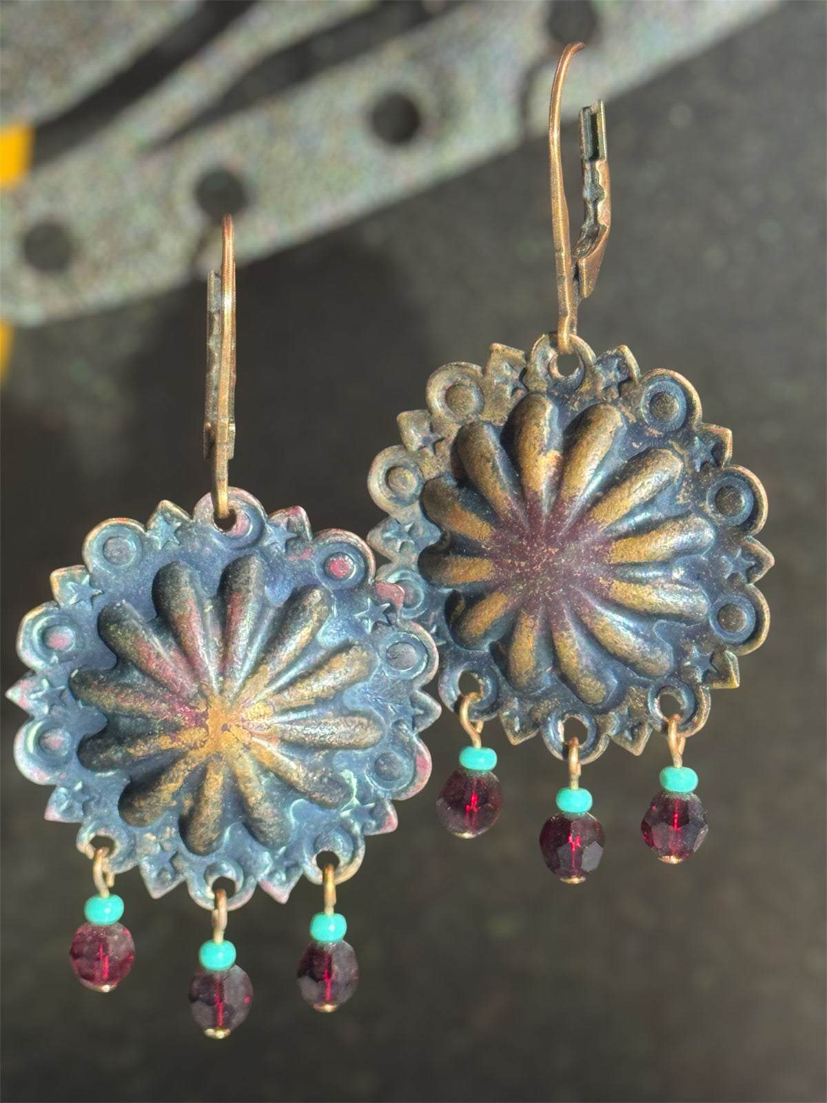 Copper Hand Stamped Dangles