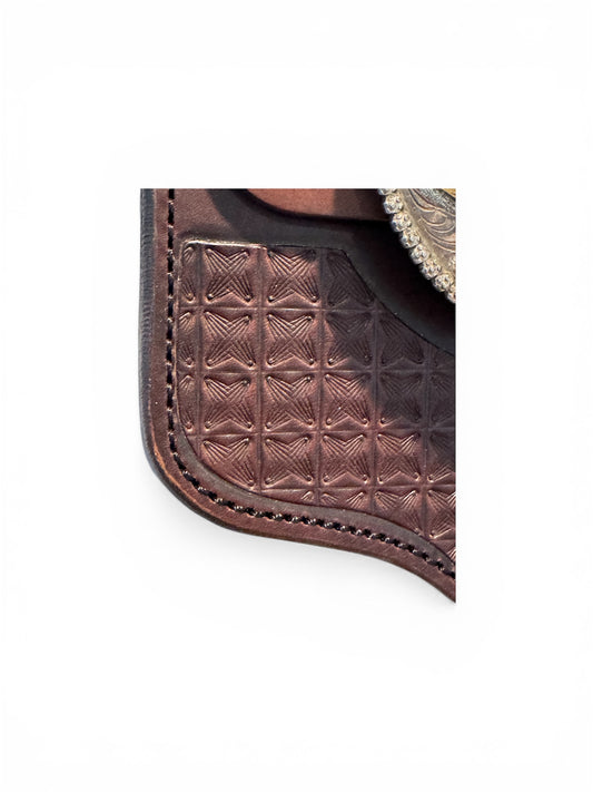 Brown Single Buckle Display -Oval Initial Region