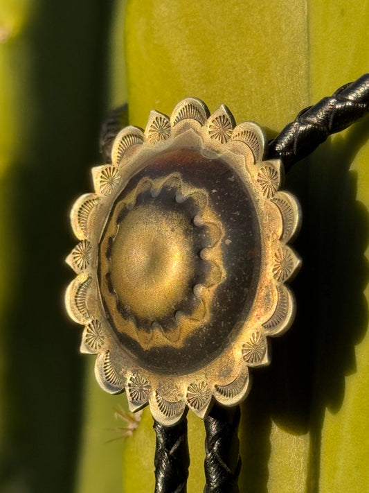 German Silver- 1.5 inch- Heart Linked- Domed Floral Center