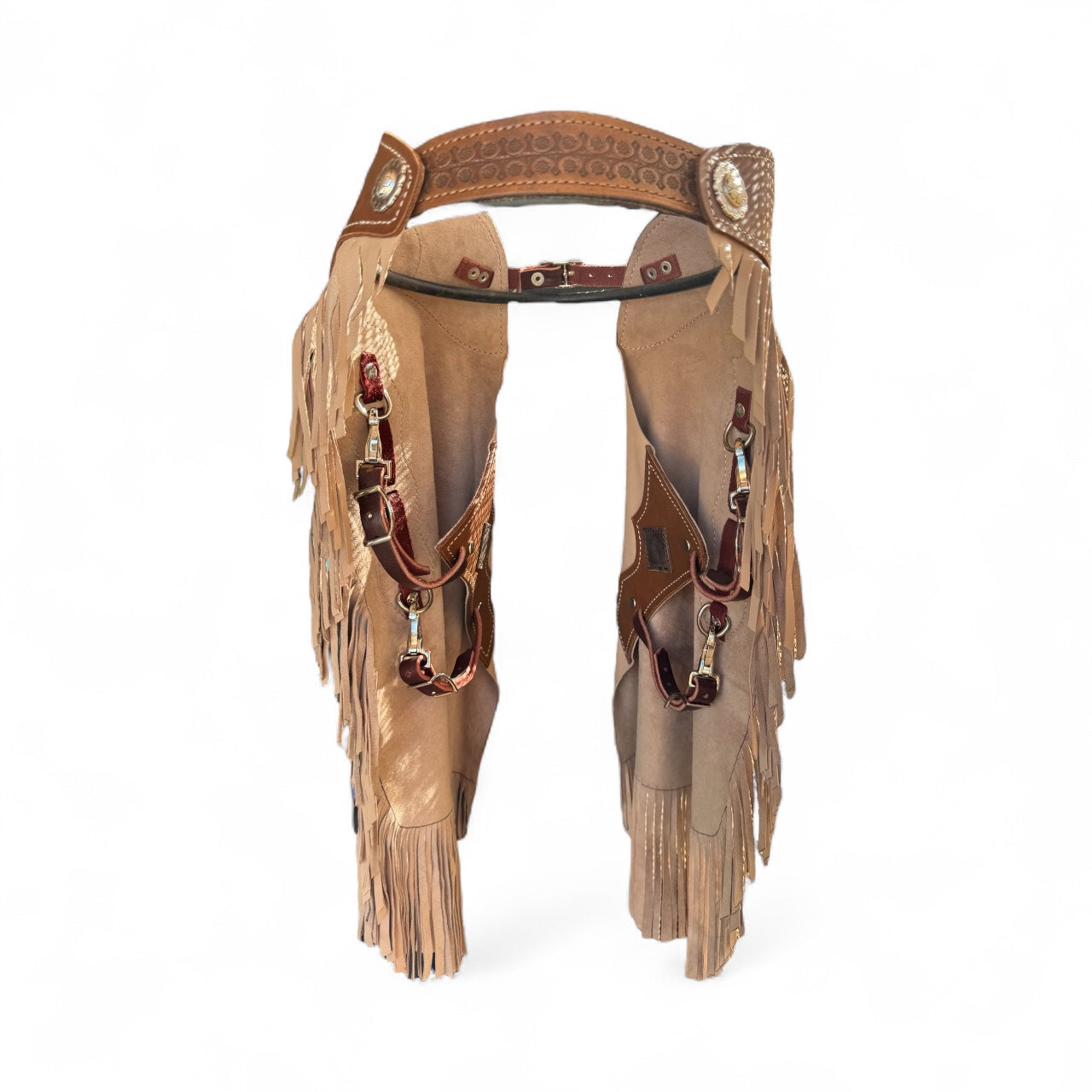 Youth Chinks: Gray/Tan Lamb: Heart: 4-6yrs