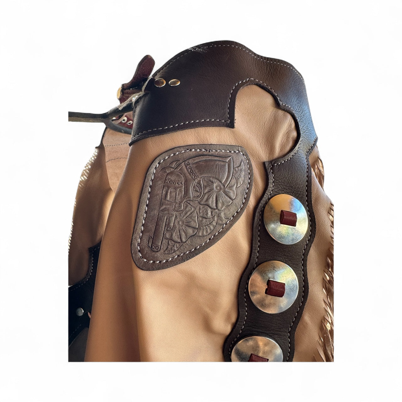 Youth Chinks: Gray/Tan Lamb: Pistol: 4-6yrs