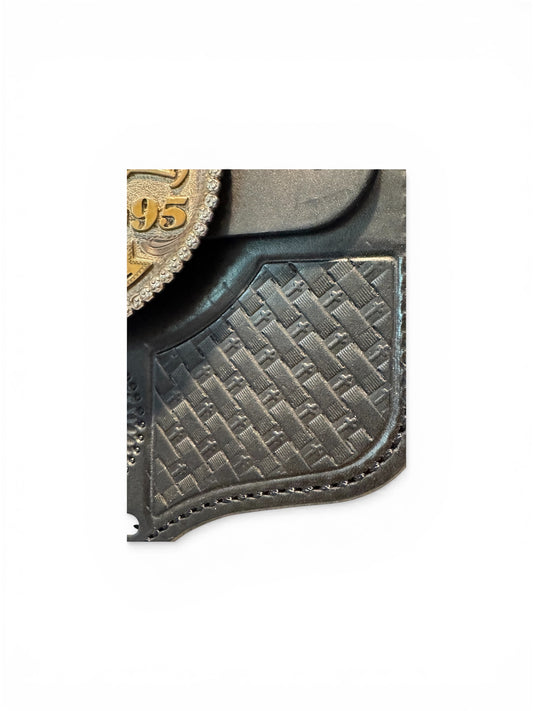 Black Single Buckle Display- Cross Basket Weave