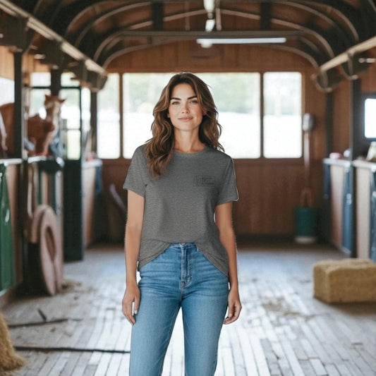 Pretty Real Leather Logo T-Shirt - Charcoal