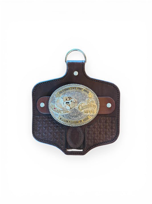 Brown Single Buckle Display -Oval Initial Region