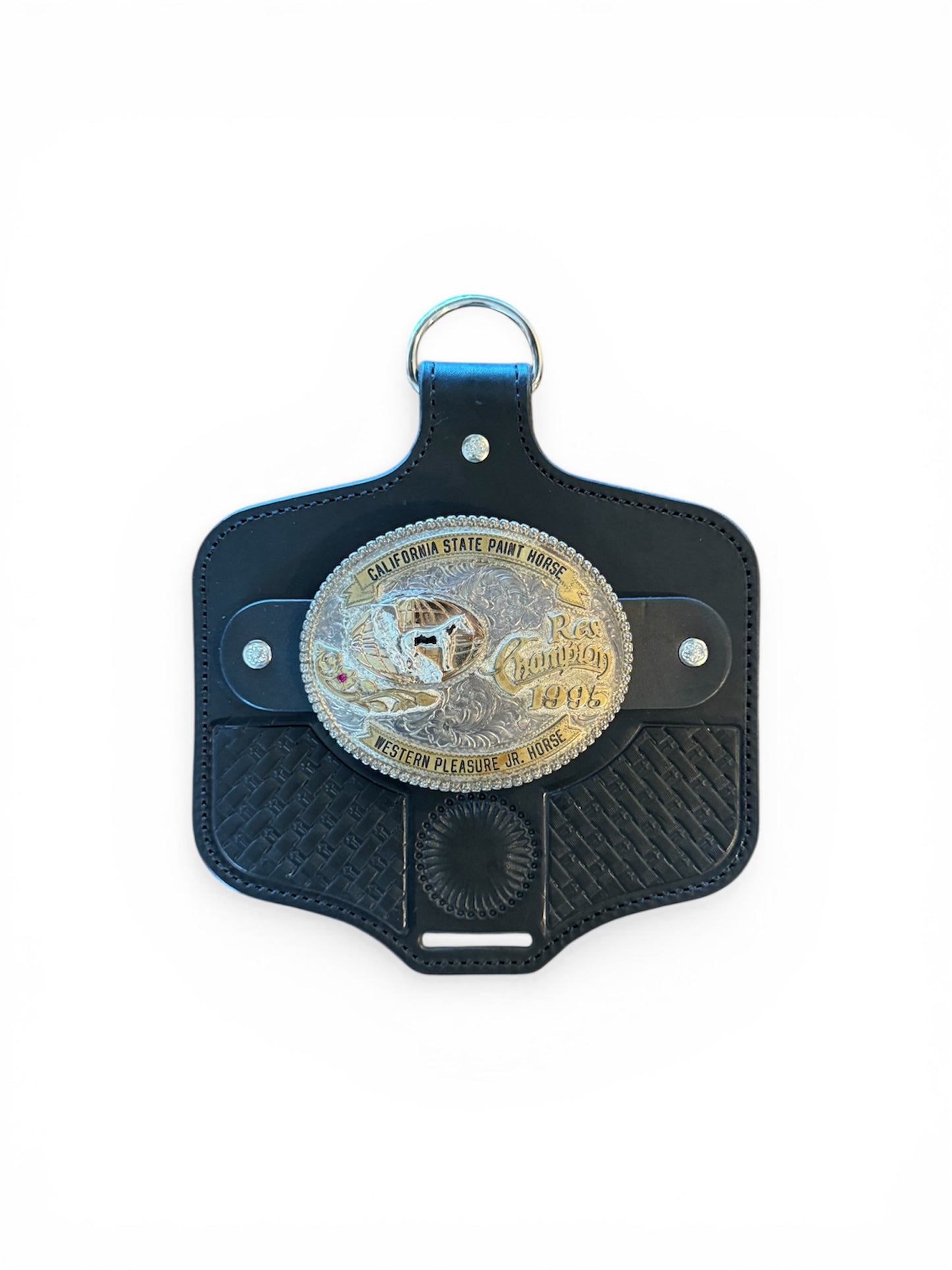 Black Single Buckle Display- Cross Basket Weave