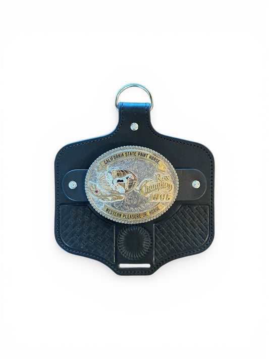 Black Single Buckle Display- Cross Basket Weave